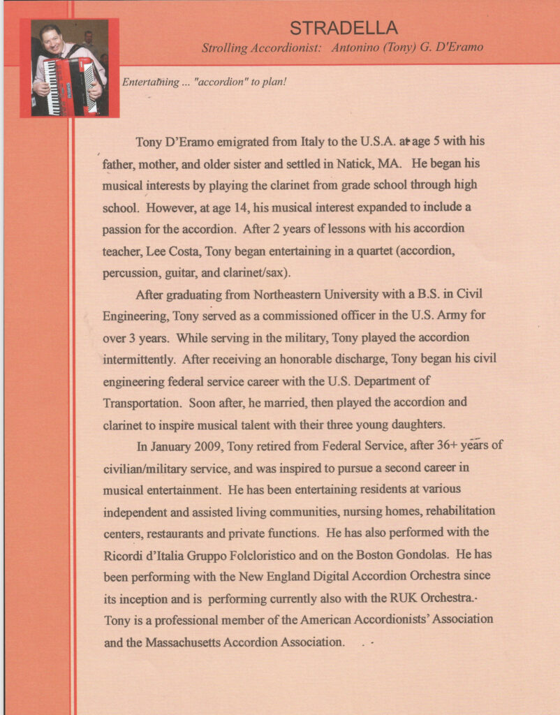 Tony D'Eramo Biography image